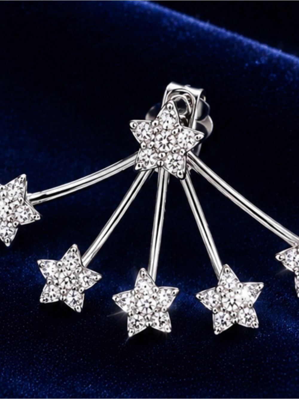 Starlight Climbers Silver Star Ear Climbers View 4